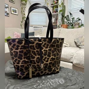 Rare Vince Camuto Leila Tote Bag in Leopard NEW